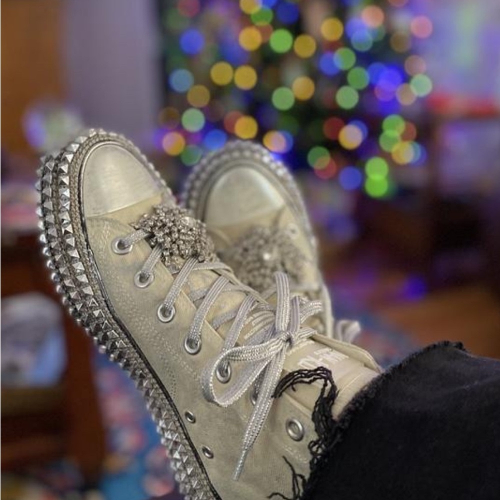 NWT Nan-Ku Free People Cruise Hi Top Sneakers Size 39 Ivory Parchment